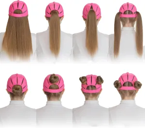 C.C Ponycap Messy High Bun Ponytail Adjustable Trucker Baseball Cap Hat