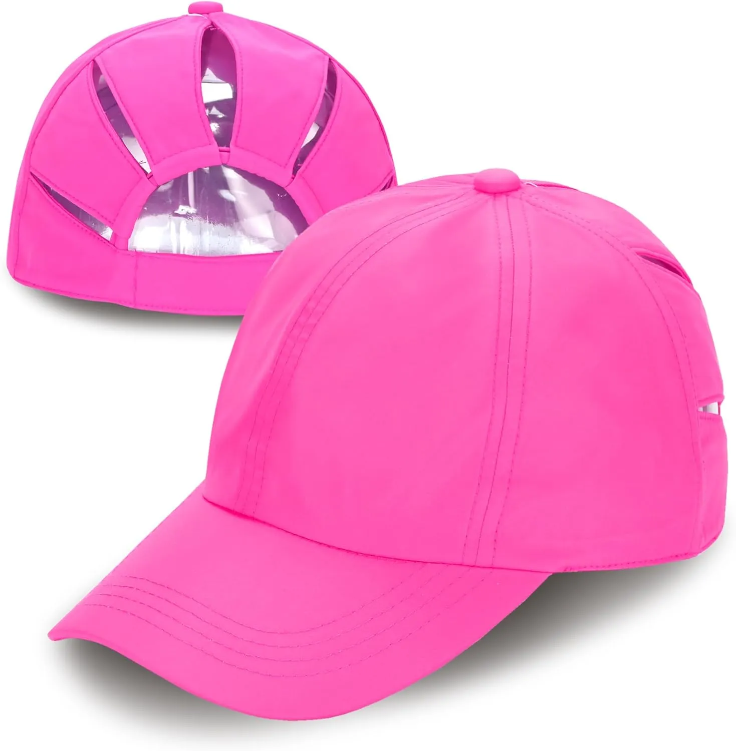 C.C Ponycap Messy High Bun Ponytail Adjustable Trucker Baseball Cap Hat
