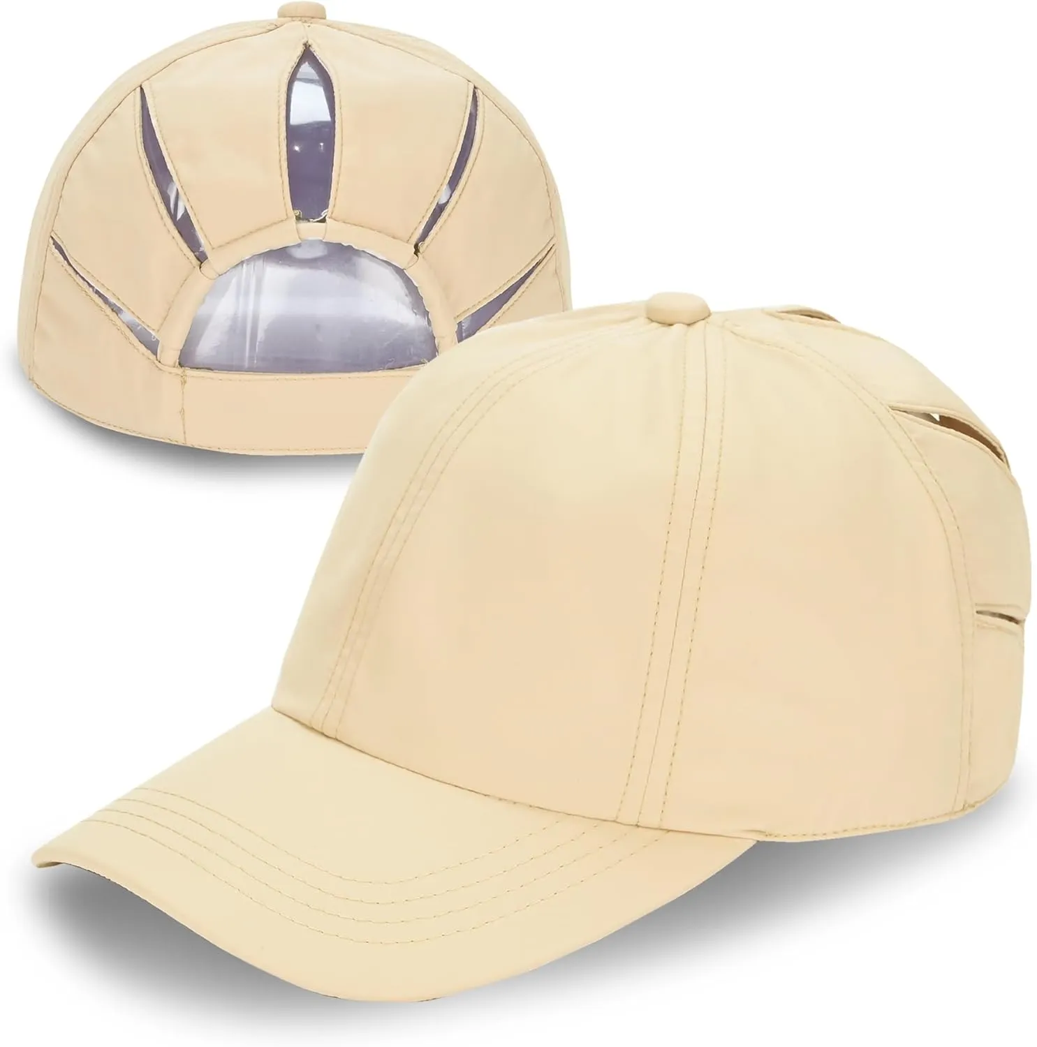 C.C Ponycap Messy High Bun Ponytail Adjustable Trucker Baseball Cap Hat
