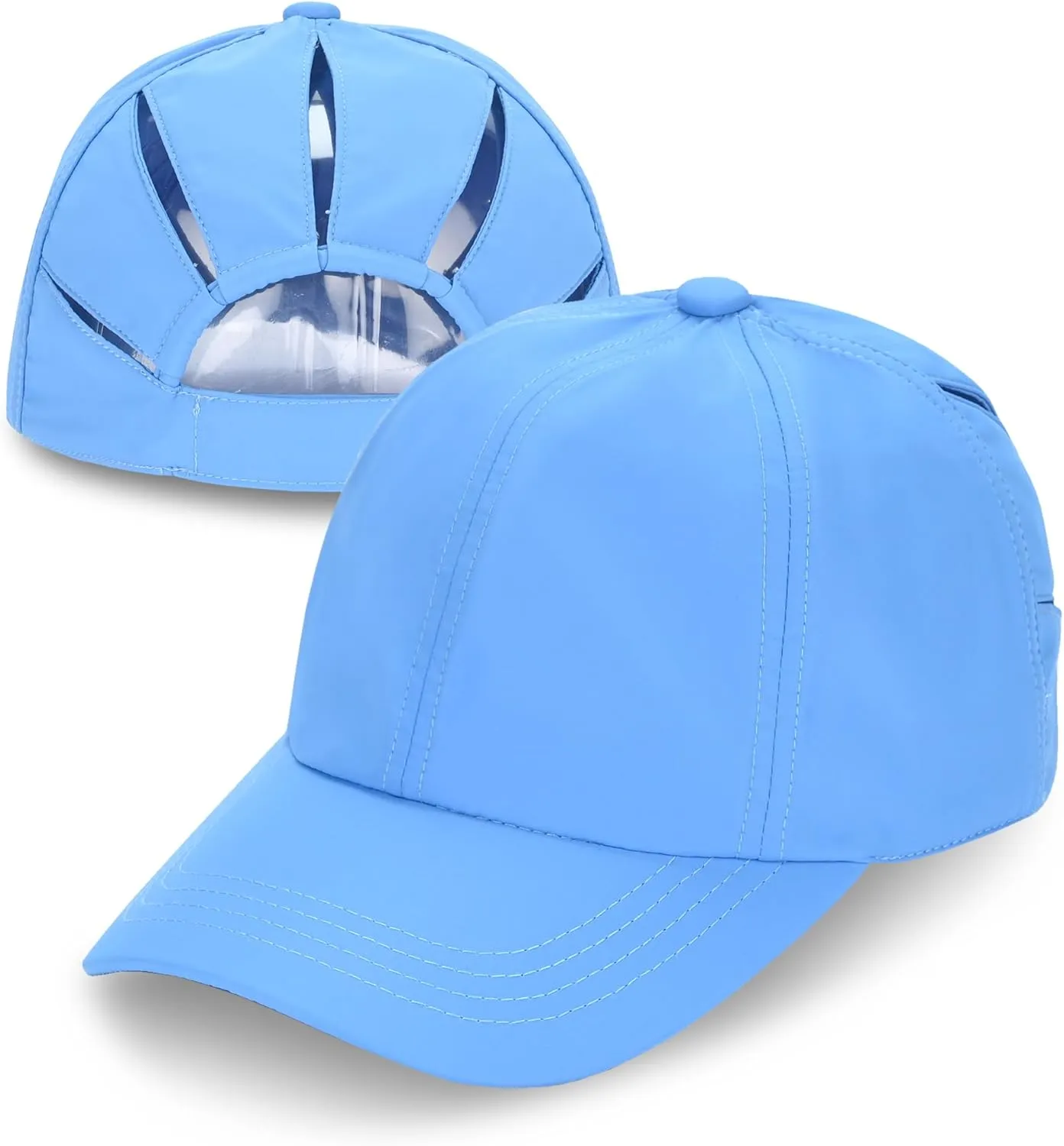 C.C Ponycap Messy High Bun Ponytail Adjustable Trucker Baseball Cap Hat