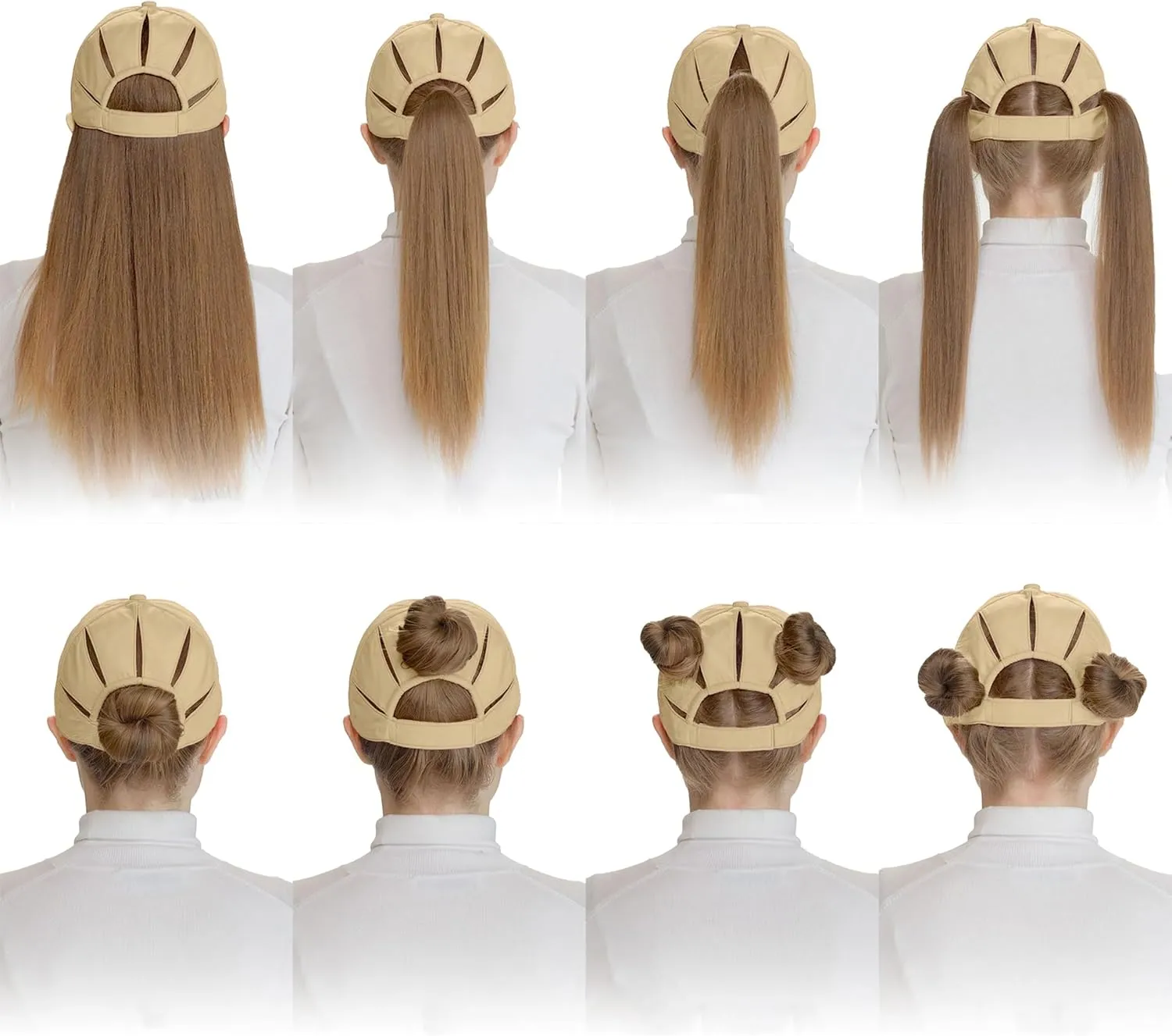 C.C Ponycap Messy High Bun Ponytail Adjustable Trucker Baseball Cap Hat
