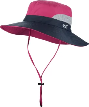 C.C Safari Sun Hat Wide Brim Hat with Ponytail Hole Packable UPF 50  for Hiking Camping