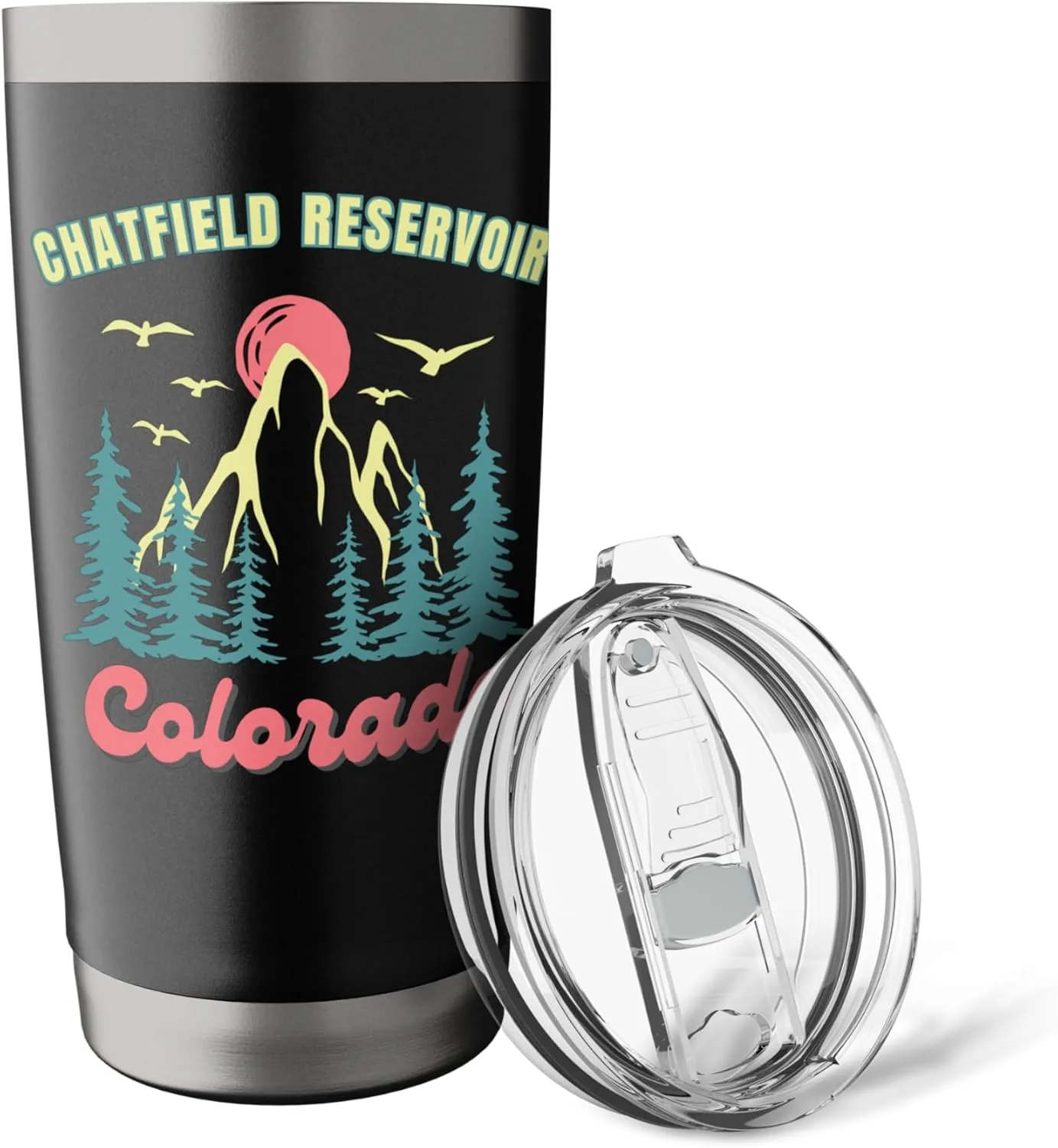 Chatfield Reservoir Moutain Sunset Vacation Travel Adventure Stainless Steel Insulated Tumbler