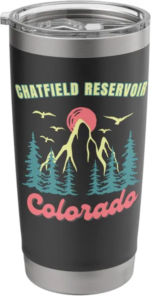 Chatfield Reservoir Moutain Sunset Vacation Travel Adventure Stainless Steel Insulated Tumbler