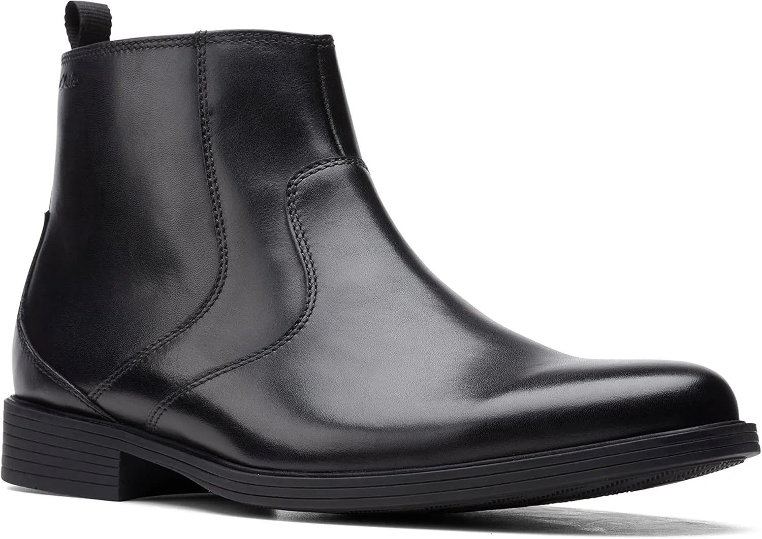 Clarks Mens Whiddon Leather Ankle Cowboy, Western Boots