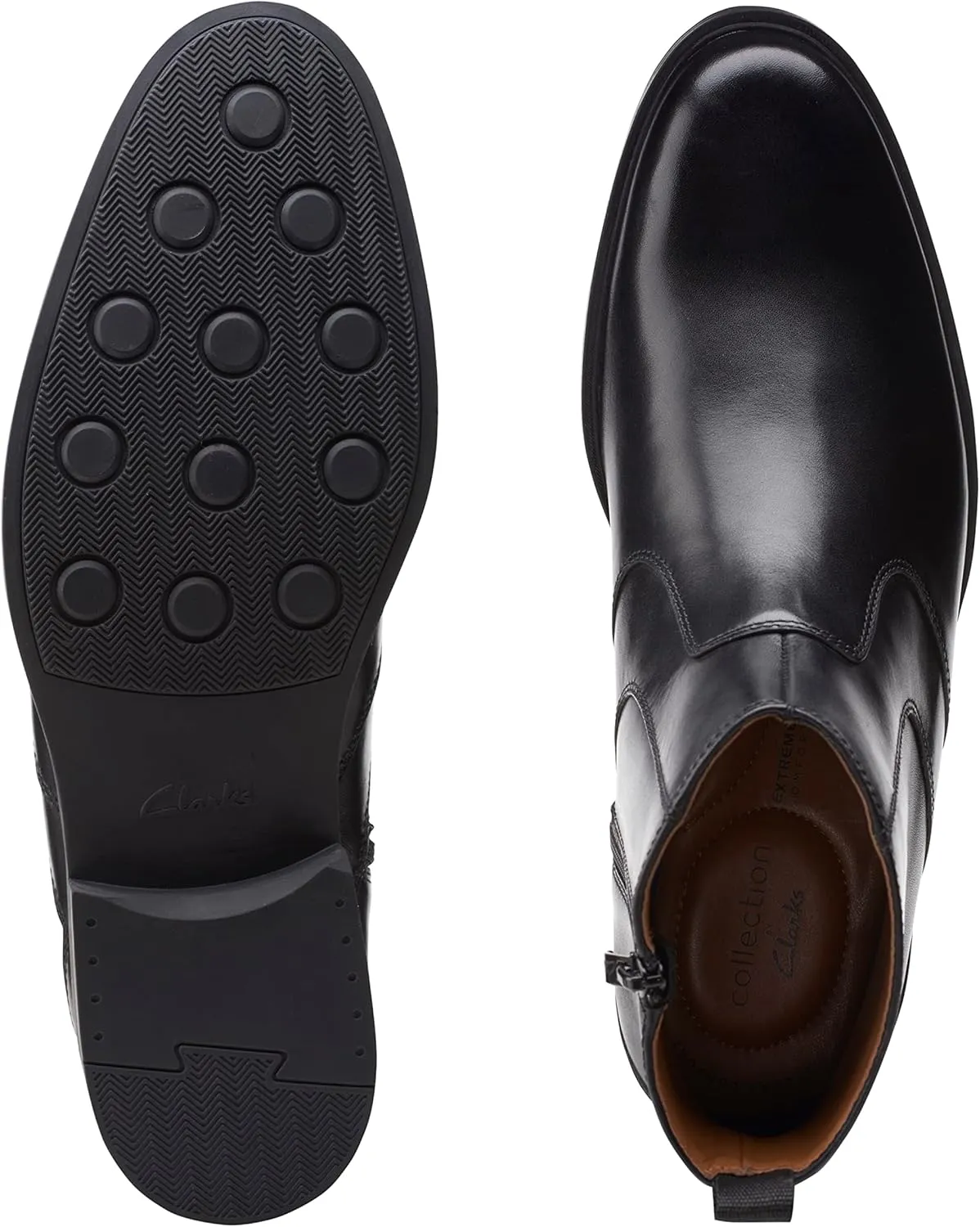 Clarks Mens Whiddon Leather Ankle Cowboy, Western Boots