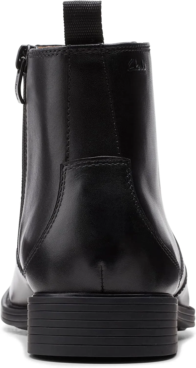 Clarks Mens Whiddon Leather Ankle Cowboy, Western Boots