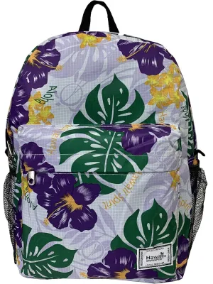 Classic Backpack (Purple, Double Hibiscus)