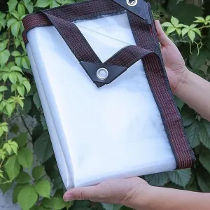 Clear Plastic Tarp,Thickened Tear Resistant,Anti-Aging Insulation PE Tarp Cover Tarpaulin,Transparent Tarpaulin Large,Clear Waterproof Cover(10x10 ft(3x3m))