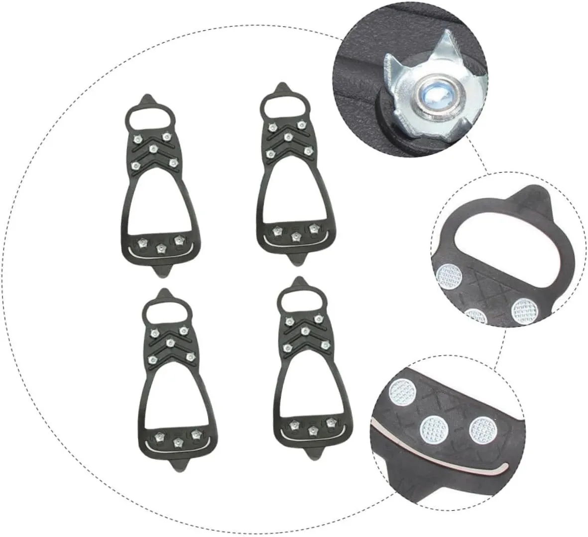 CLISPEED Crampon Shoe Covers Shoe Grips Hiking Ice Cleats Snowshoes Mountain Crampons Climb Snow Shoe Claw for
