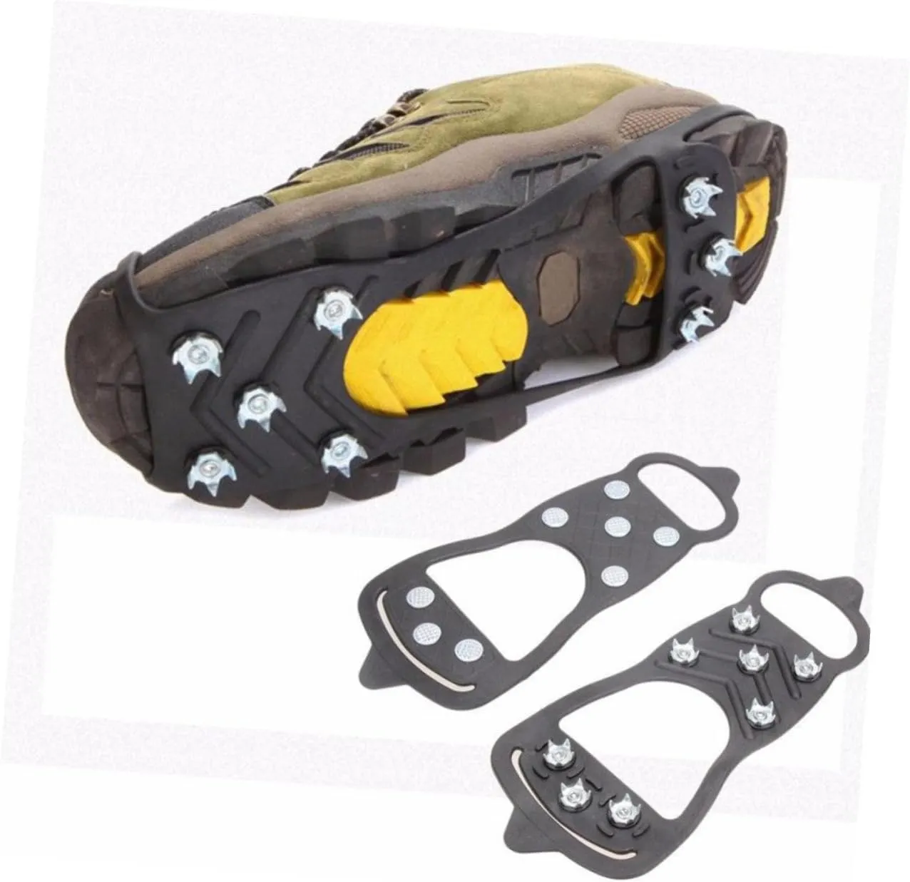 CLISPEED Crampon Shoe Covers Shoe Grips Hiking Ice Cleats Snowshoes Mountain Crampons Climb Snow Shoe Claw for