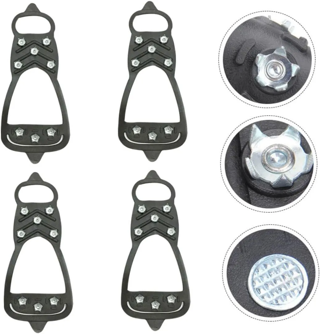CLISPEED Crampon Shoe Covers Shoe Grips Hiking Ice Cleats Snowshoes Mountain Crampons Climb Snow Shoe Claw for