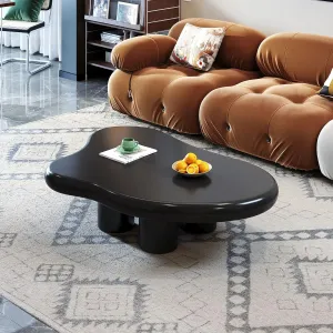 Cloud Coffee Table, Cute End Table, Modern Coffee Table, Black Cartoon Coffee Tables, Irregular Indoor Tea Table for Living Room with 4 Legs, 46.06"