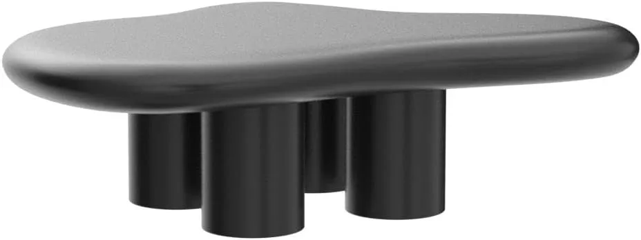 Cloud Coffee Table, Cute End Table, Modern Coffee Table, Black Cartoon Coffee Tables, Irregular Indoor Tea Table for Living Room with 4 Legs, 46.06"