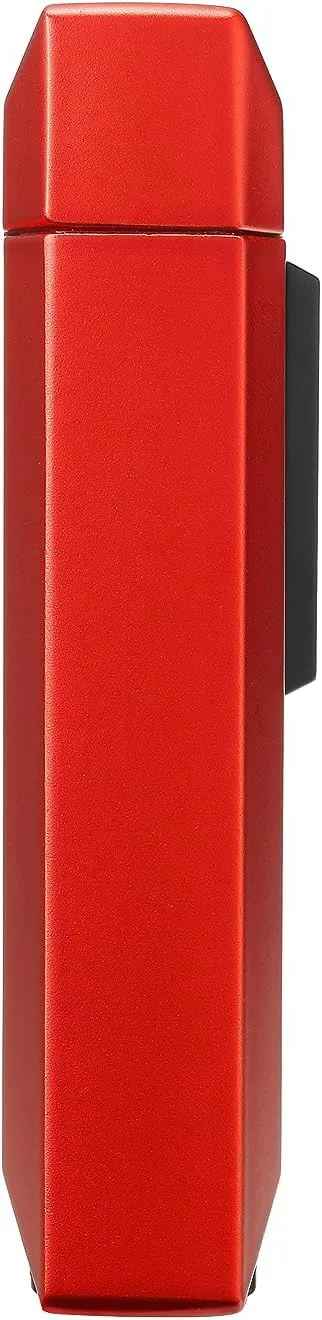 Colibri Stealth Triple Jet Flame Butane Lighter, Windproof & Refillable, Cigar Enthusiast's Choice with Blue Fuel Window and Adjustable Flame (Red   Black)