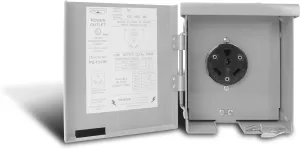Connecticut Electric CESMPS13HR Connecticut Ps-13-Hr Weatherproof Power Outlet Panel, 120 V, 30 A, Nema Tt-30R, 3R, Grey