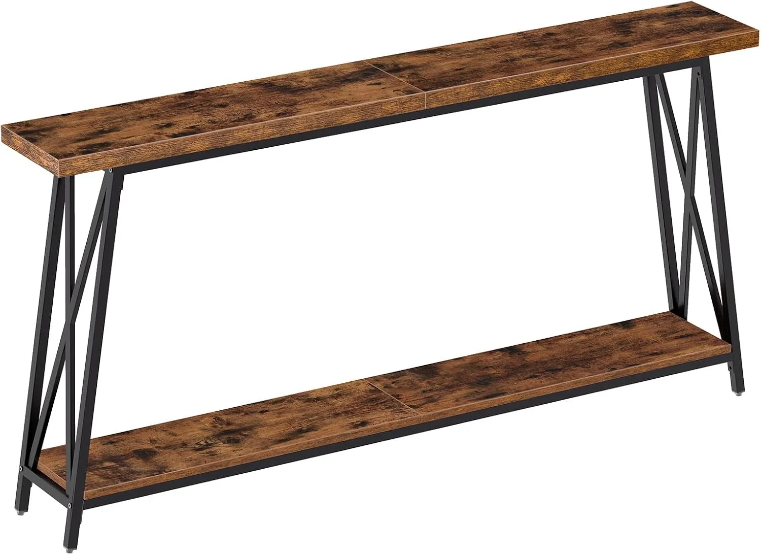 Console Table, 63" Industrial Entryway Table, Extra Long Sofa Table Behind Couch, X-Shaped Support, for Entryway, Hallway, Living Room, Rustic Brown CTHR4801Z