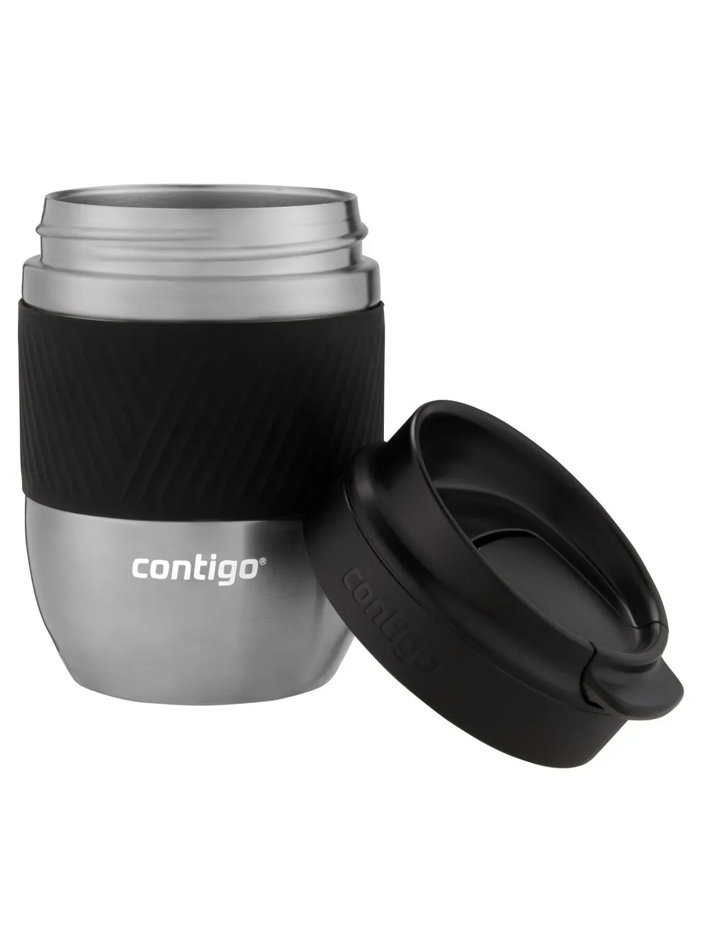 Contigo Pug Mug Snapseal - Black & S/Steel 295ml