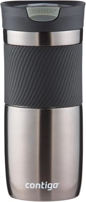 Contigo Snapseal Byron Vacuum-Insulated Stainless Steel Travel Mug, 16 Oz, Gunmetal