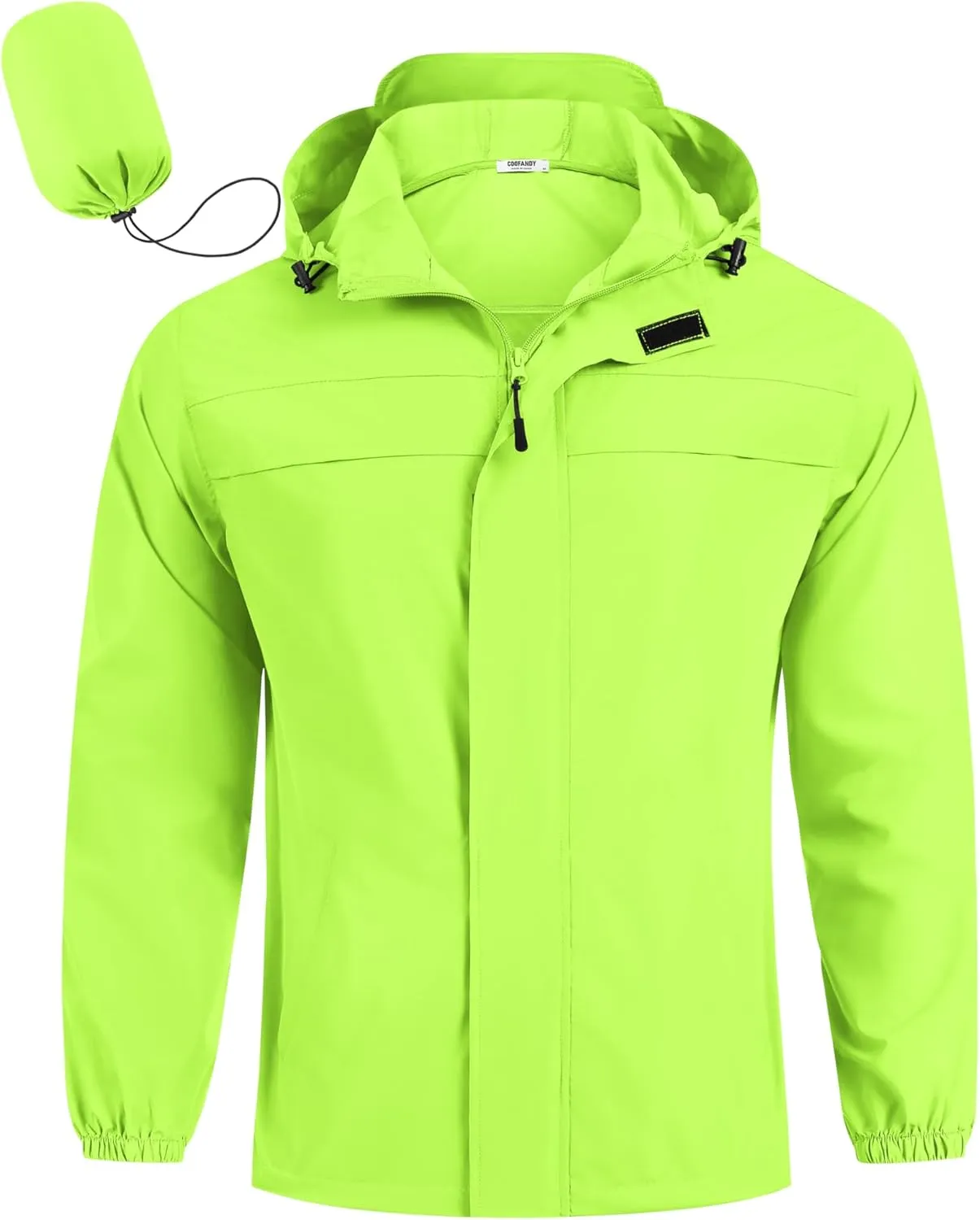 COOFANDY Men's Rain Jacket Waterproof Lightweight Windbreaker Packable Hooded Raincoat for Hiking, Cycling, Golf & Travel