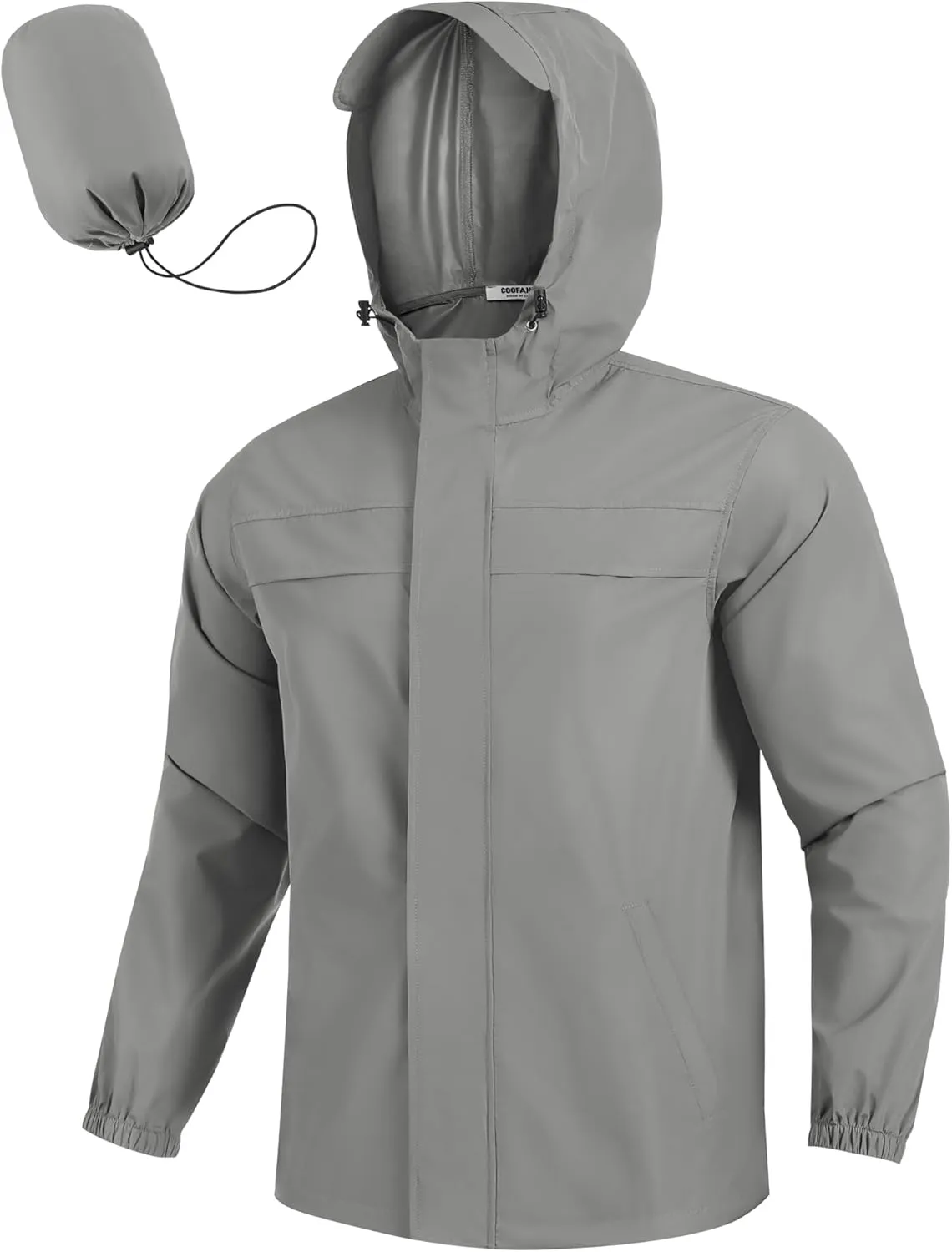COOFANDY Men's Rain Jacket Waterproof Lightweight Windbreaker Packable Hooded Raincoat for Hiking, Cycling, Golf & Travel
