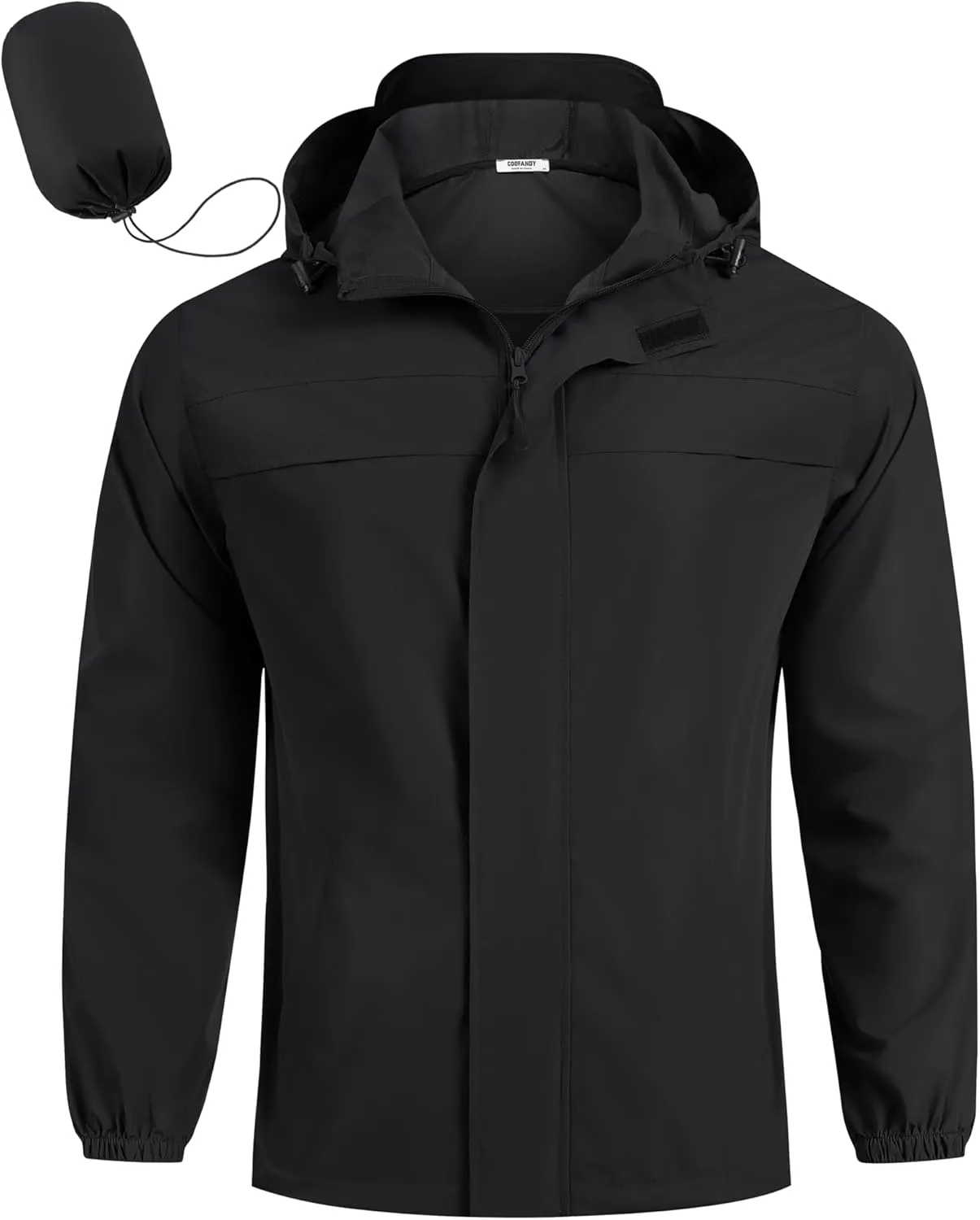 COOFANDY Men's Rain Jacket Waterproof Lightweight Windbreaker Packable Hooded Raincoat for Hiking, Cycling, Golf & Travel