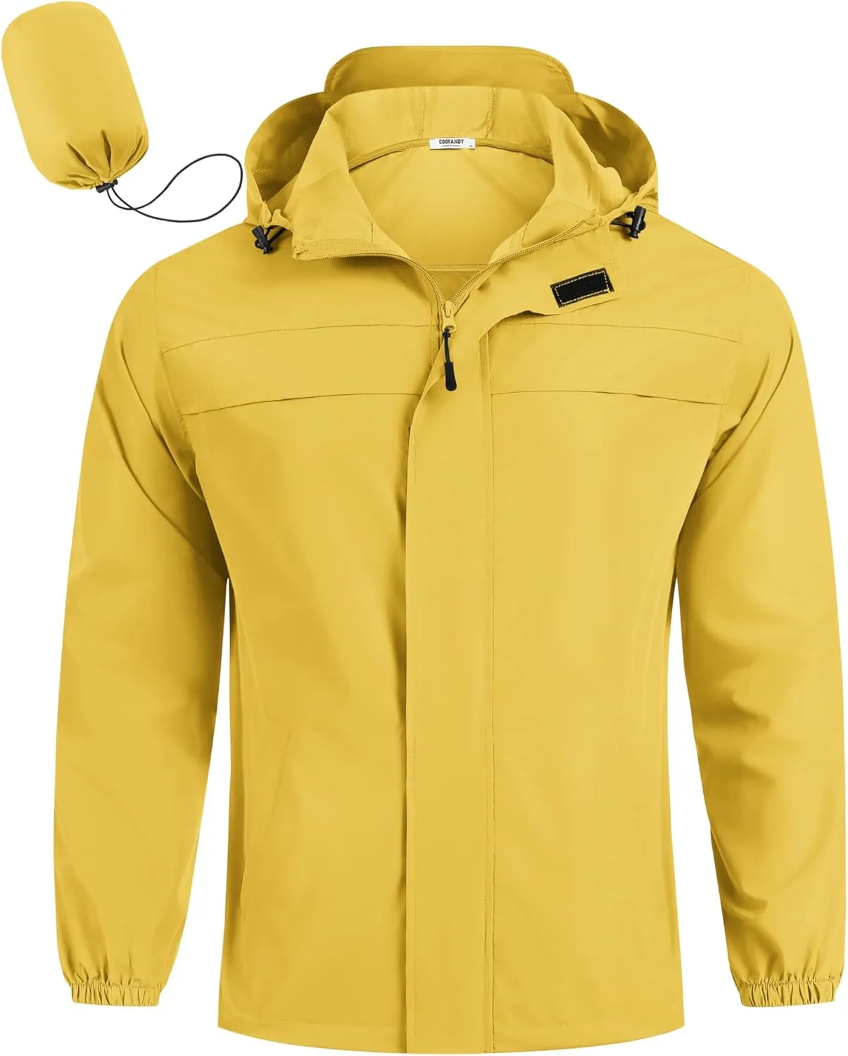 COOFANDY Men's Rain Jacket Waterproof Lightweight Windbreaker Packable Hooded Raincoat for Hiking, Cycling, Golf & Travel