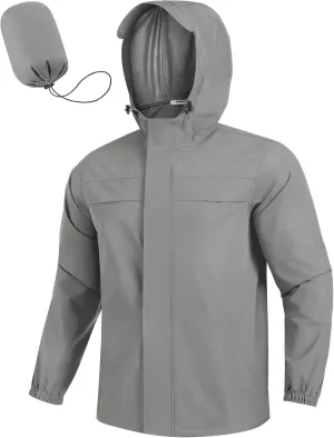 COOFANDY Men's Rain Jacket Waterproof Lightweight Windbreaker Packable Hooded Raincoat for Hiking, Cycling, Golf & Travel