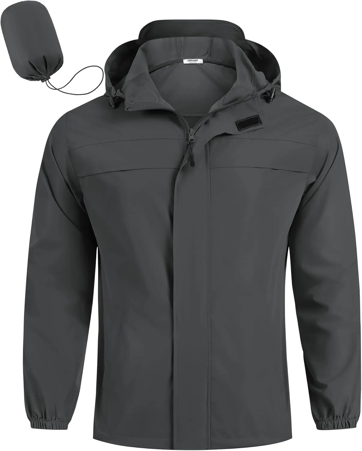 COOFANDY Men's Rain Jacket Waterproof Lightweight Windbreaker Packable Hooded Raincoat for Hiking, Cycling, Golf & Travel