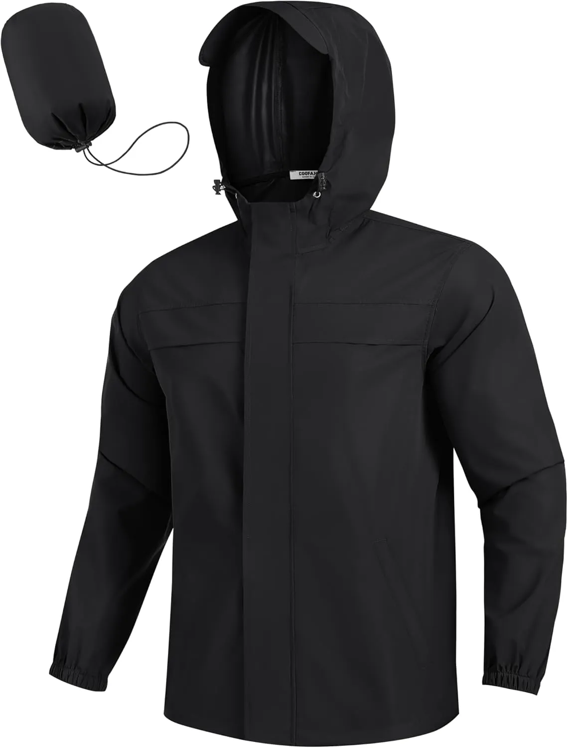 COOFANDY Men's Rain Jacket Waterproof Lightweight Windbreaker Packable Hooded Raincoat for Hiking, Cycling, Golf & Travel