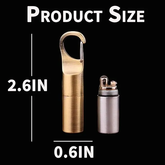 Cool Permanent Match Lighter Refill, Creative Mini Portable Hook-and-Loop Waterproof Vintage Trench Lighters, Unique Gifts for Men Camping Candles (No Kerosene) (Gold)