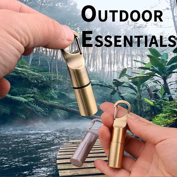 Cool Permanent Match Lighter Refill, Creative Mini Portable Hook-and-Loop Waterproof Vintage Trench Lighters, Unique Gifts for Men Camping Candles (No Kerosene) (Gold)