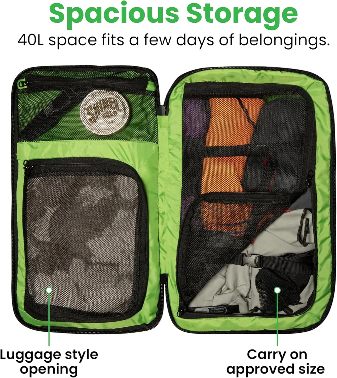 COR Surf Travel Backpack Carry On Laptop Backpack with Secret Passport Pockets | Daypack Business Weekender Luggage Backpack for Men and Women | The Island Hopper (40L, Army Green)