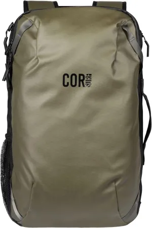COR Surf Travel Backpack Carry On Laptop Backpack with Secret Passport Pockets | Daypack Business Weekender Luggage Backpack for Men and Women | The Island Hopper (40L, Army Green)