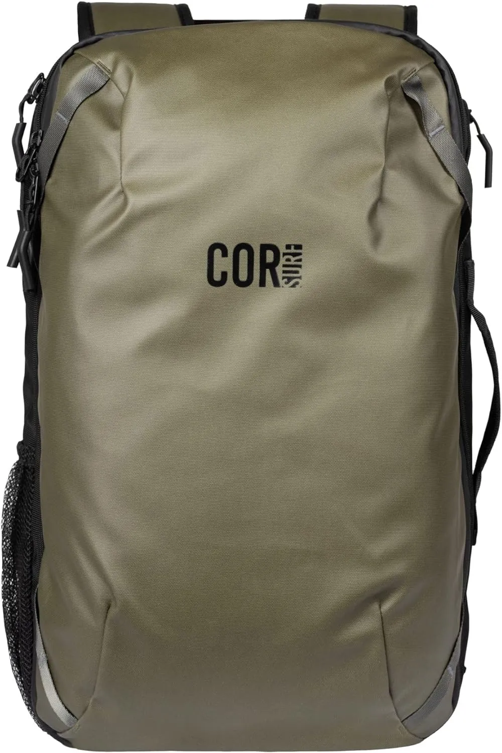 COR Surf Travel Backpack Carry On Laptop Backpack with Secret Passport Pockets | Daypack Business Weekender Luggage Backpack for Men and Women | The Island Hopper (40L, Army Green)