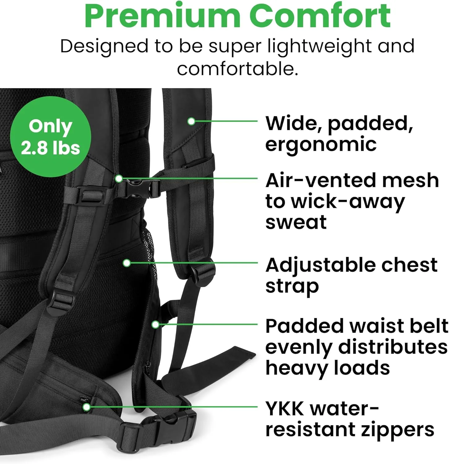 COR Surf Travel Backpack Carry On Laptop Backpack with Secret Passport Pockets | Daypack Business Weekender Luggage Backpack for Men and Women | The Island Hopper (40L, Army Green)