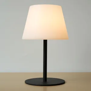 Cordless Table Lamp Rechargeable, Outdoor Battery Operated Table Lamp Waterproof, Portable Touch Dimmable Night Light, Height Adjustable, for Home/Bedroom/Patio/Restaurant (Black)