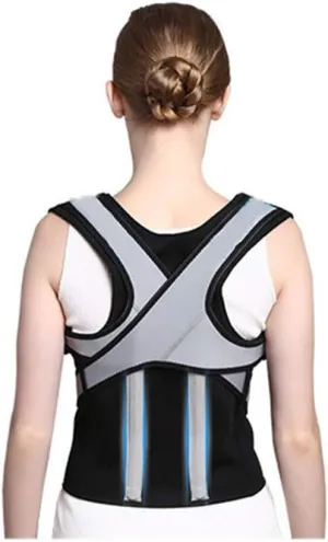 Corrector High Elastic Breathability Shoulder Padded Integrated Back Support Boost Unisex (Black) (Size : L)