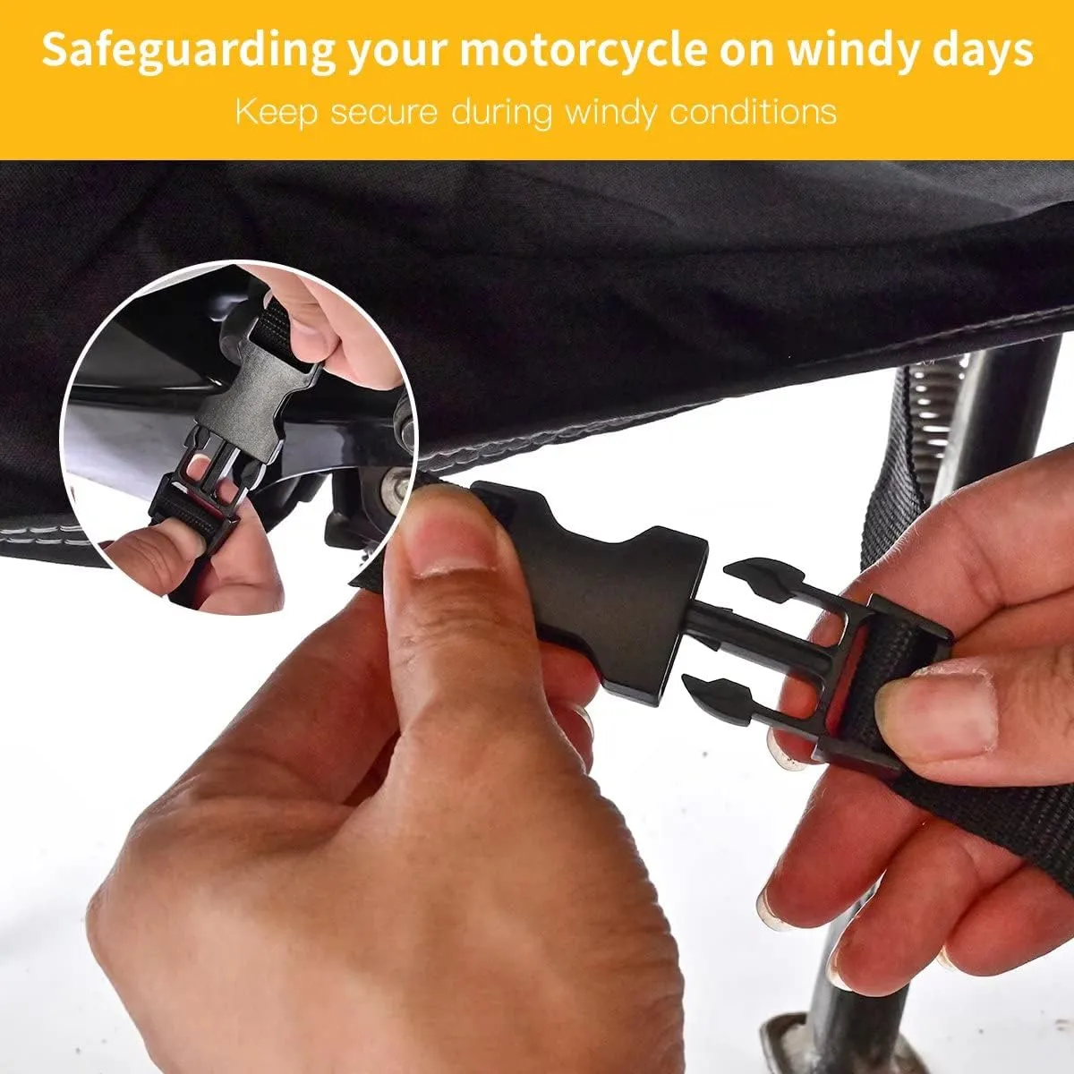 Coverado Motorcycle Cover Waterproof, All Weather Protection Outdoor Full Motorcycle Covers - UV Proof with Flame Retardant Fabric Fit for Harley Davidsion Yamaha Honda Suzuki (up to 93" Motors)