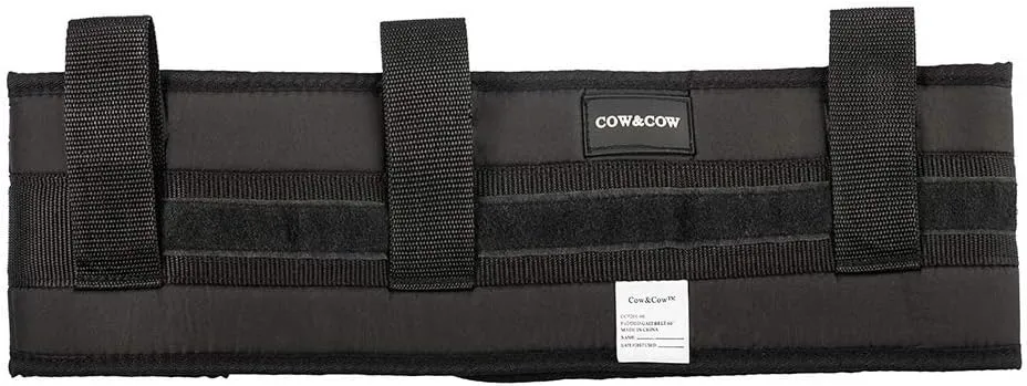 COW&COW Padded Gait Belt with 4 Handles and Quick Release Buckle 5.5 inchs(Black, Large/40inches-60inches)
