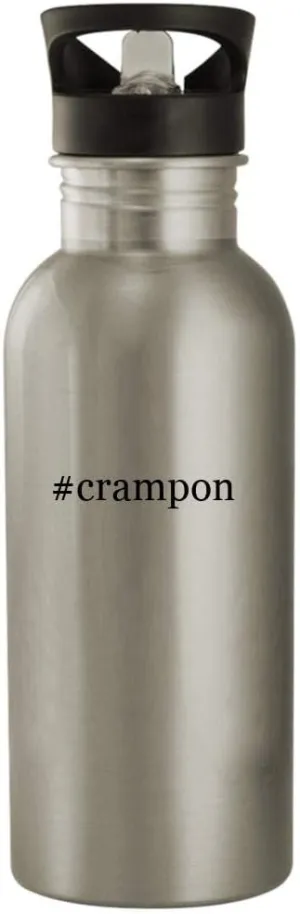 #crampon - 20oz Stainless Steel Hashtag Outdoor Water Bottle, Silver