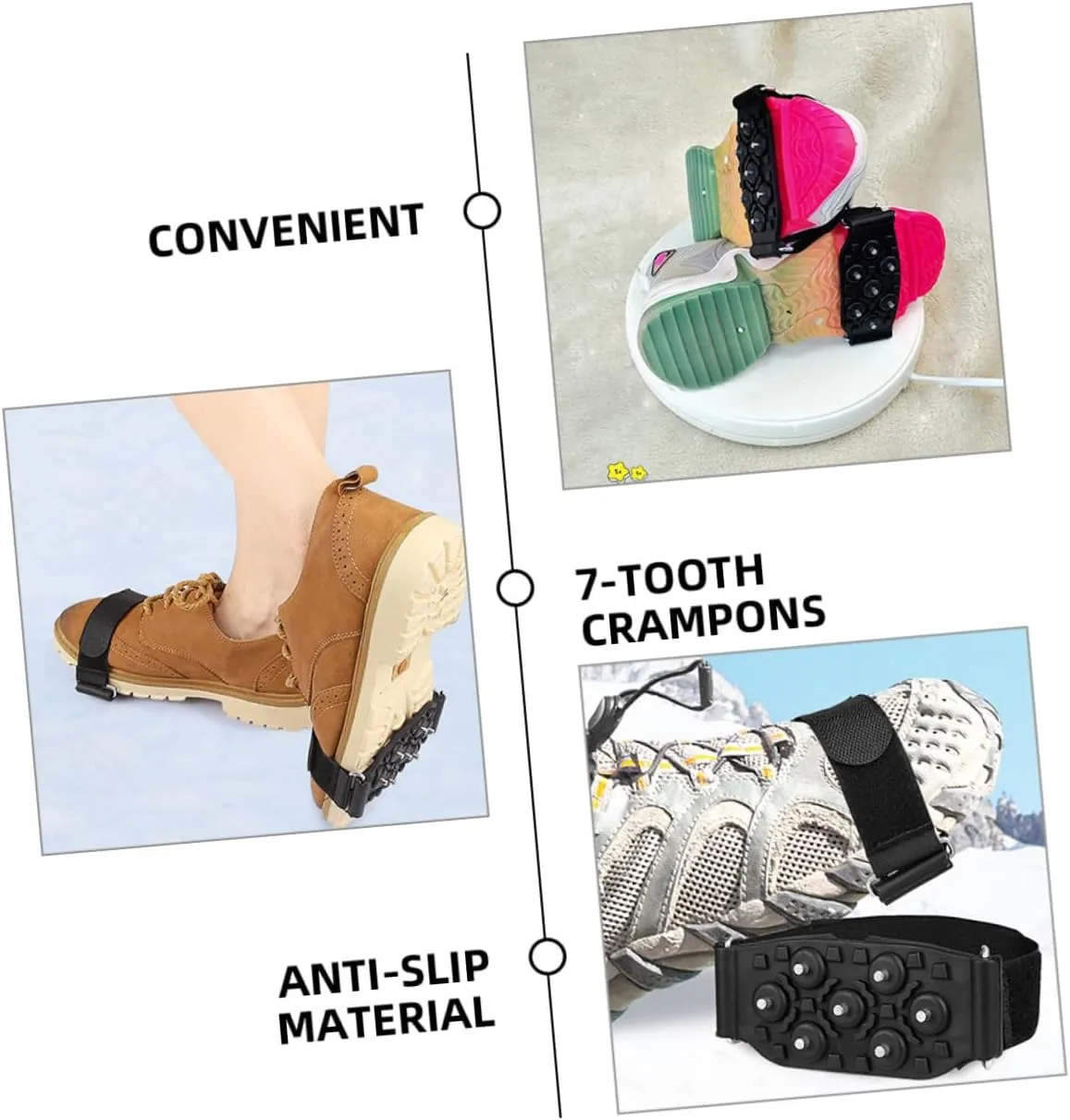 Crampon Shoe Covers Crampons Hiking Ice Boots Grips Gripper Protector Cleats for Shoes Traction Spikes