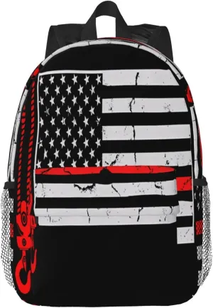 Crane Operator American Flag Backpack 15 Inch Laptop Backpacks Casual Daypack Travel Rucksack Sport Backpack Adjustable Straps Work Bags for Gym Camping Hiking