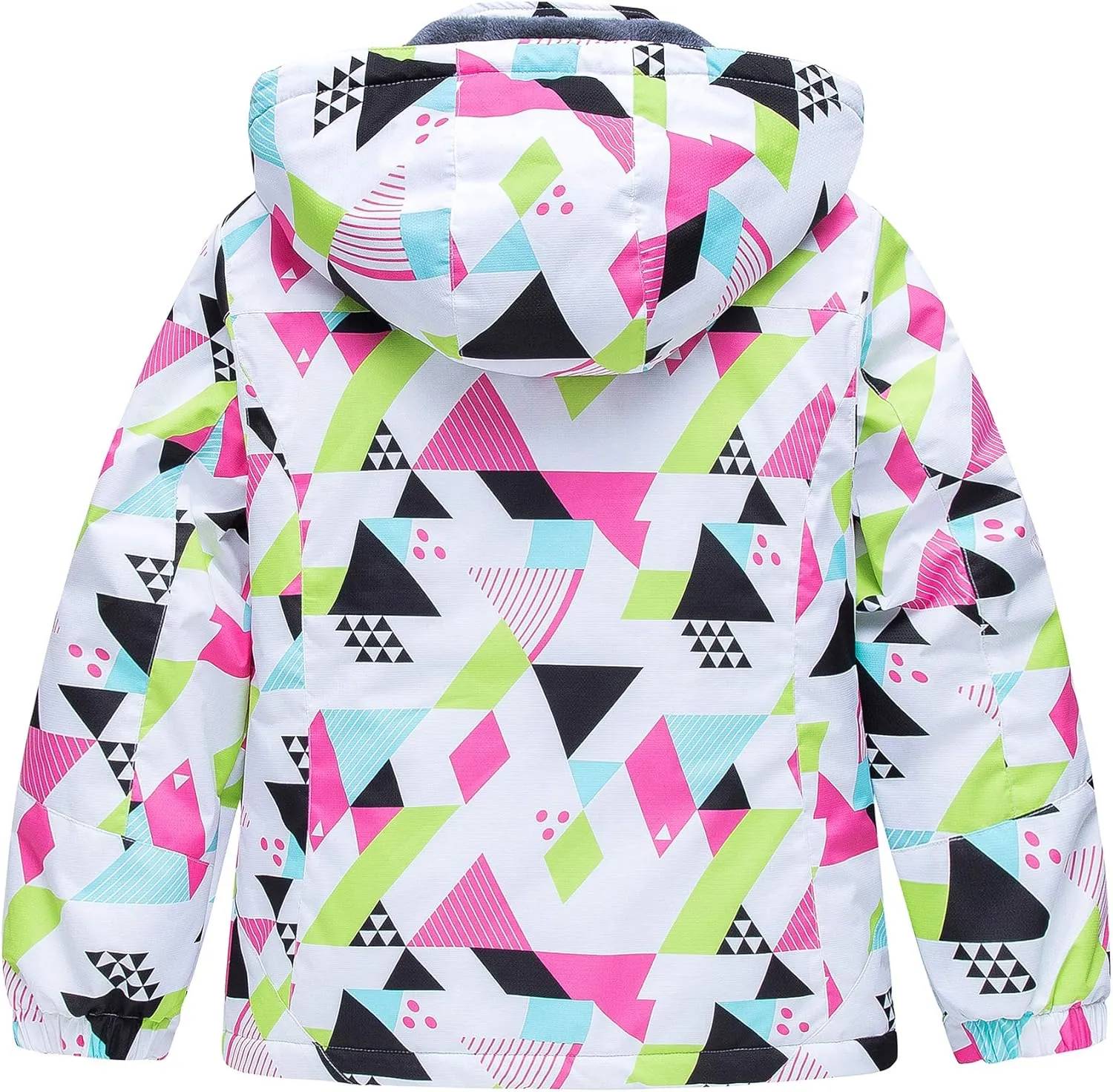CREATMO US Girl's Waterproof Ski Jacket Warm Winter Snow Coat Windproof Snowboarding Rain Jacket