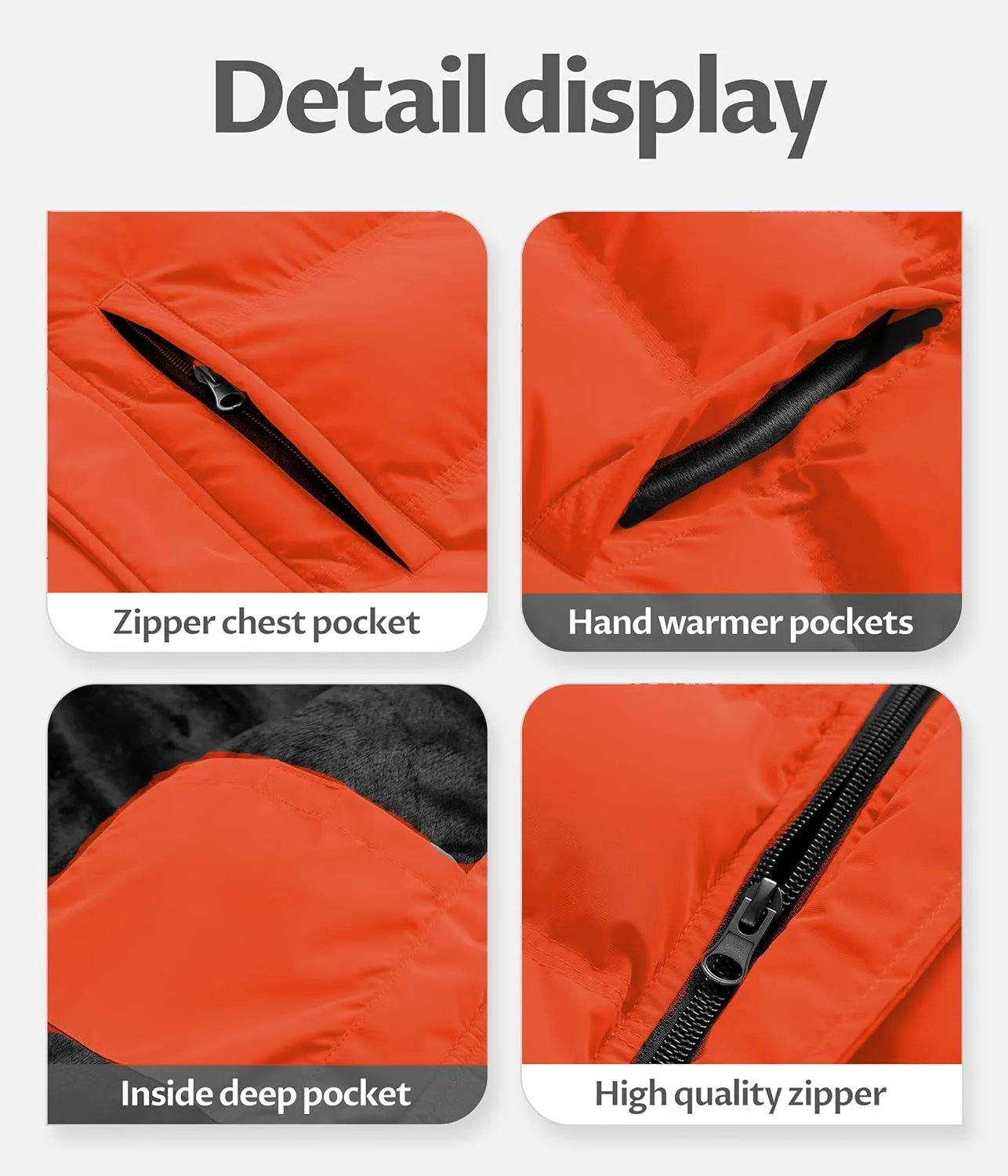 CREATMO US Men's Puffer Jacket Waterproof Winter Parka jacket Warm Thicken Ski Coat