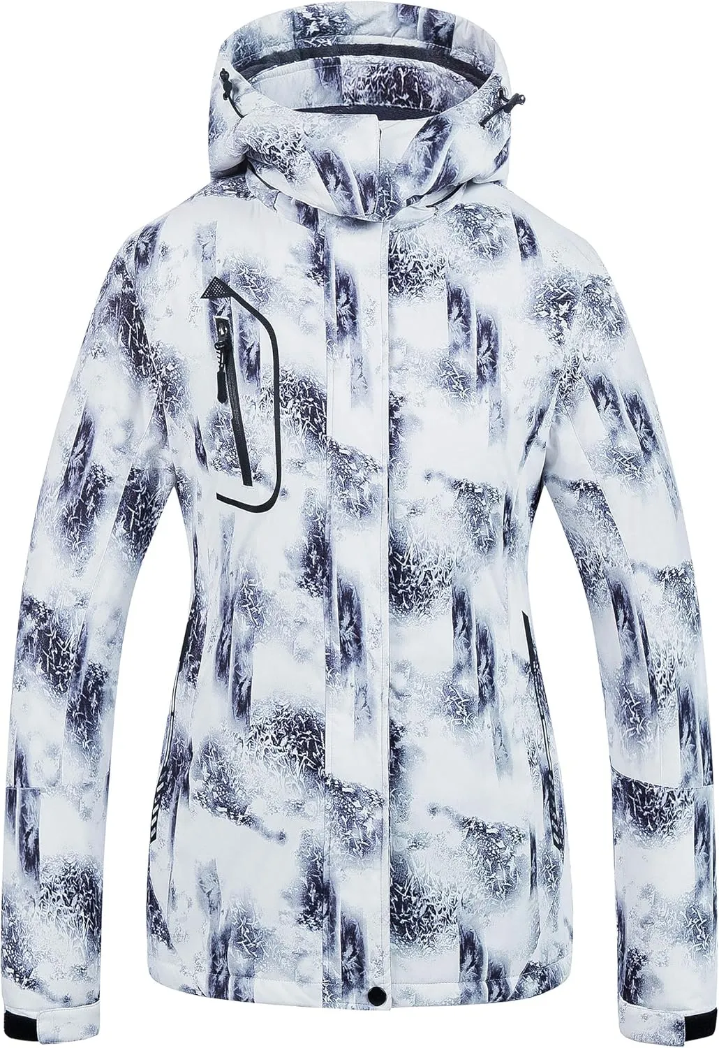 CREATMO US Women's Mountain Waterproof Ski Jacket Windproof Snowboarding Jacket Warm Winter Coat Raincoat