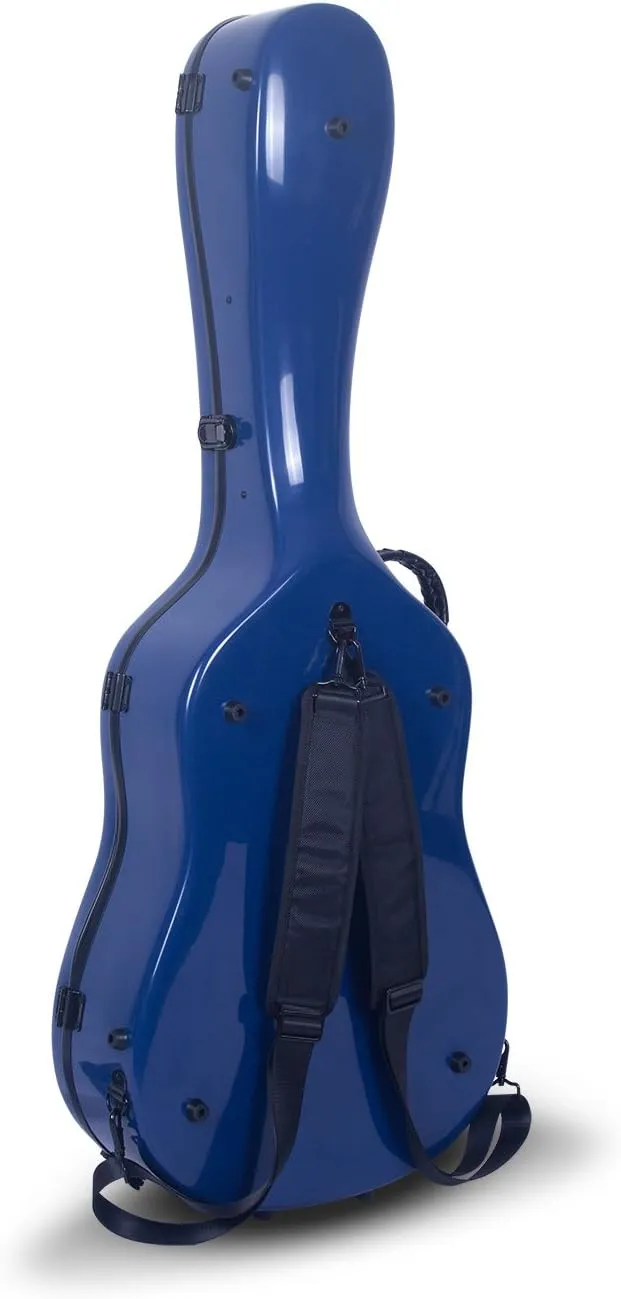 Crossrock CRF1000DNVBL Fiberglass Acoustic Guitar Case Hardshell- Backpack Style for 40"/41" Dreadnought in Navy Blue