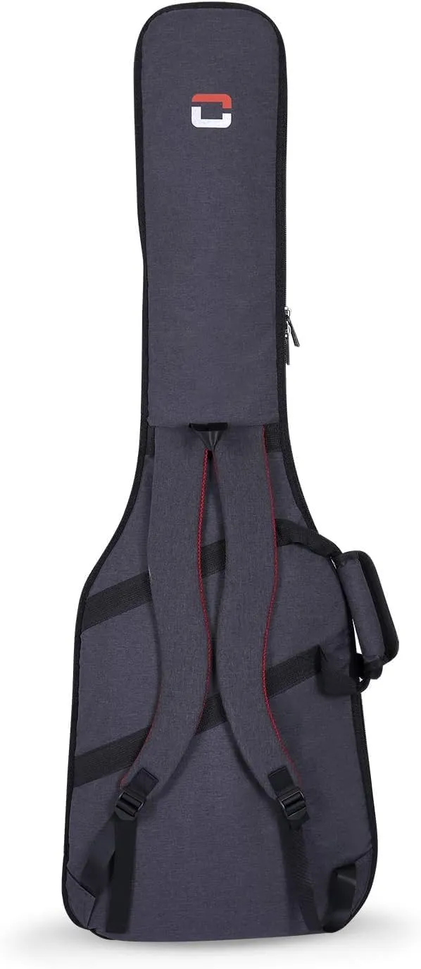 Crossrock CRSG107B Bass Guitar Bag, 10mm Padding, Backpack Available，Dark Grey (CRSG107BGR)