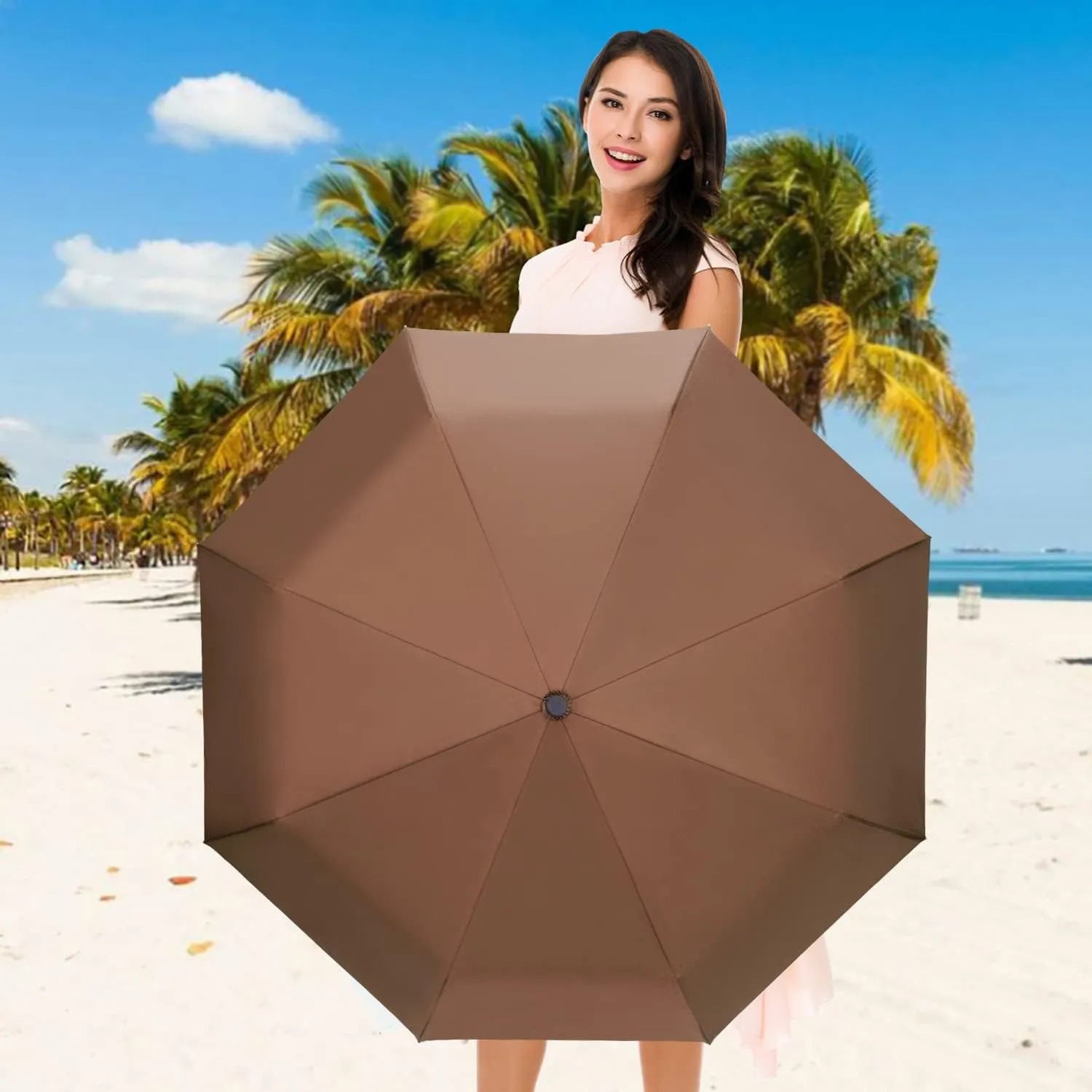 Cuby UV Sun Umbrella Compact Folding Umbrella lightweight Portable Manual Travel Umbrella for Rainproof & 99% UV Protection with Black Anti-UV Coating