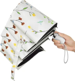 Cuby UV Sun Umbrella Compact Folding Umbrella lightweight Portable Manual Travel Umbrella for Rainproof & 99% UV Protection with Black Anti-UV Coating